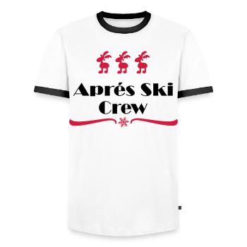 apres ski - Männer Kontrast-T-Shirt - Weiß/Schwarz - Vorne - AI Model Female 172 light (172cm) & AI Model Male 178 dark (178cm)