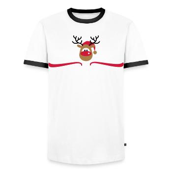 Jour de Noël - T-shirt contrasté Homme - blanc/noir - Devant - AI Model Female 172 light (172cm) & AI Model Male 178 dark (178cm)