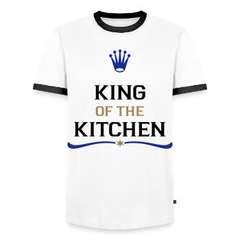 kochen - Männer Kontrast-T-Shirt - Weiß/Schwarz - Vorne - AI Model Female 172 light (172cm) & AI Model Male 178 dark (178cm)