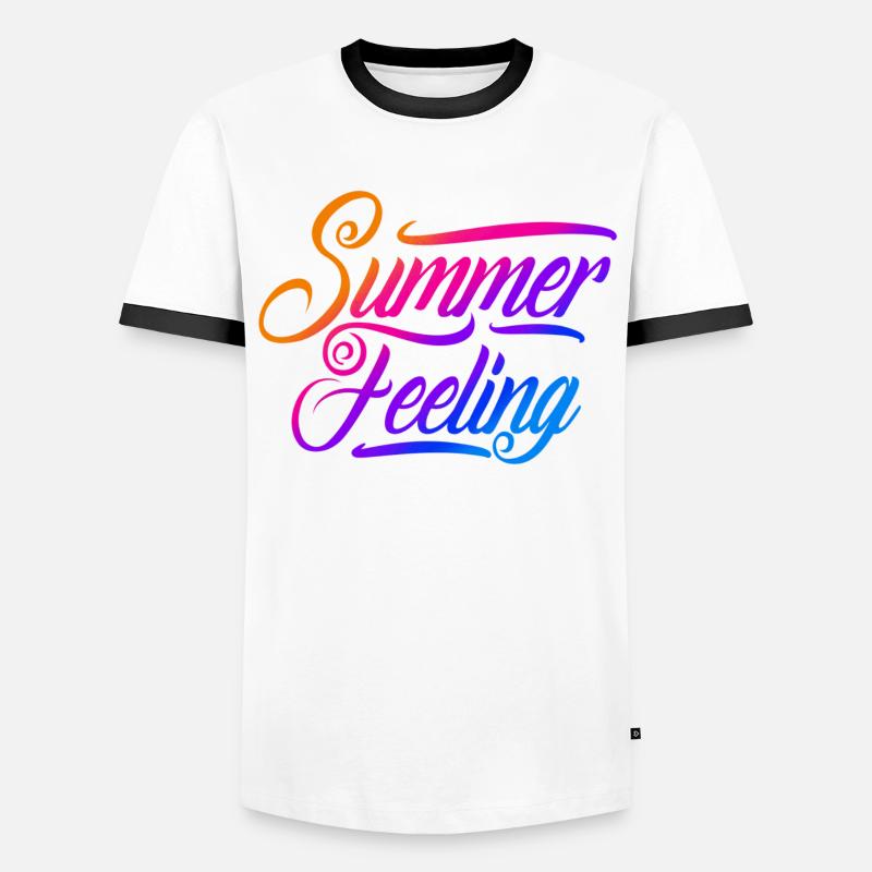 Summer feeling - Männer Kontrast-T-Shirt - Weiß/Schwarz