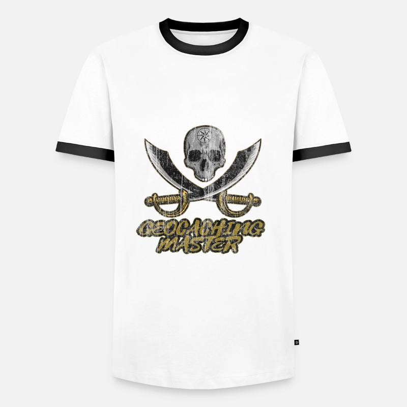 Geocaching - Men's Ringer Shirt - white/black