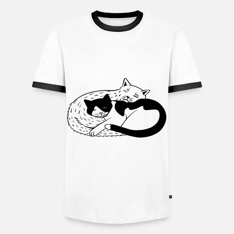 Feline - Men's Ringer Shirt - white/black