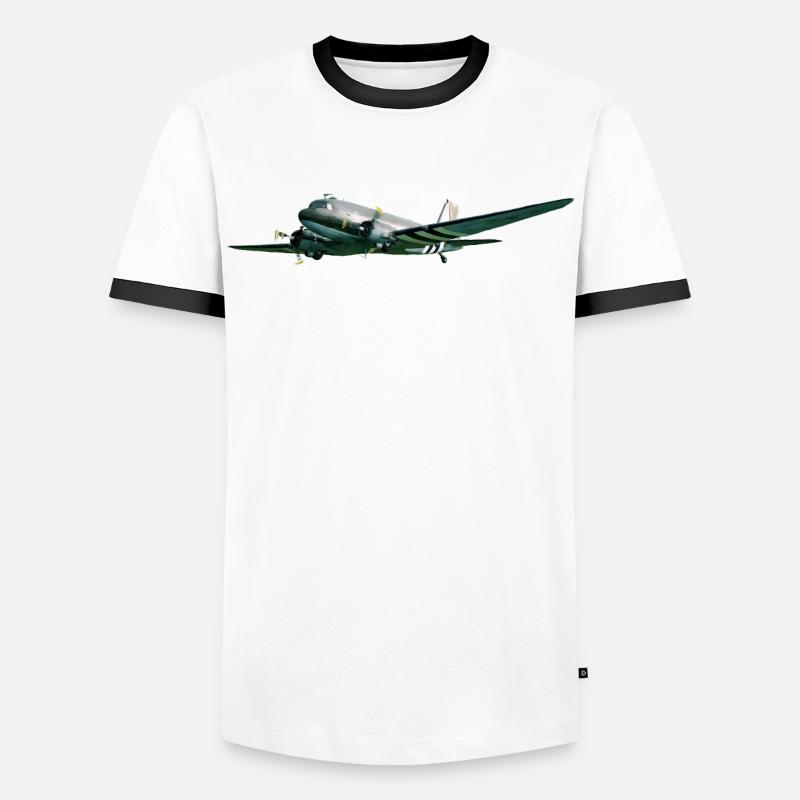 C-47 - Men's Ringer Shirt - white/black