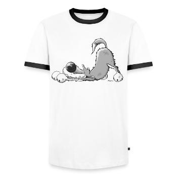 Bonne loup gris - T-shirt contrasté Homme - blanc/noir - Devant - AI Model Female 172 light (172cm) & AI Model Male 178 dark (178cm)