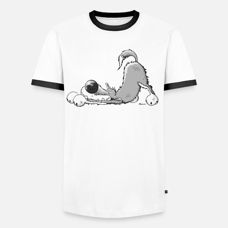 Happy Grey Wolf - Men's Ringer Shirt - white/black