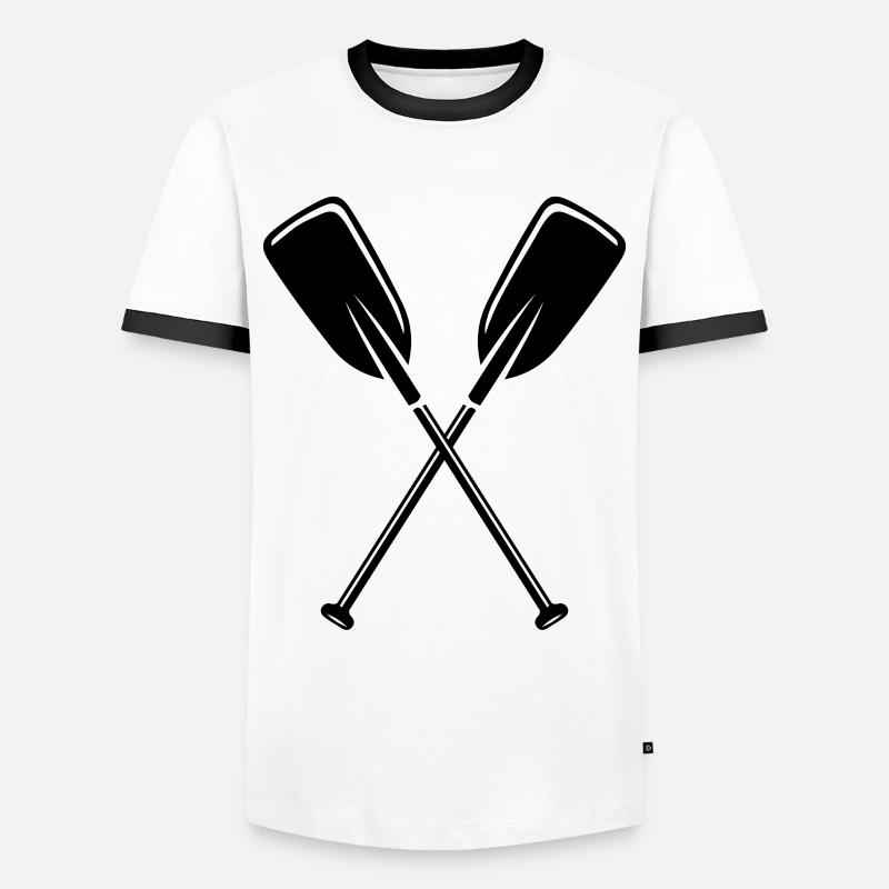 2 paddles - Men's Ringer Shirt - white/black