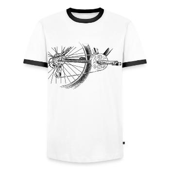 roue - T-shirt contrasté Homme - blanc/noir - Devant - AI Model Female 172 light (172cm) & AI Model Male 178 dark (178cm)