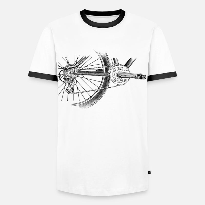 Rad - Männer Kontrast-T-Shirt - Weiß/Schwarz