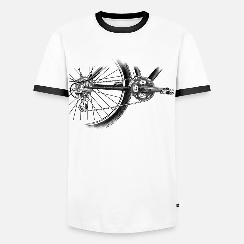 wheel - Men's Ringer Shirt - white/black