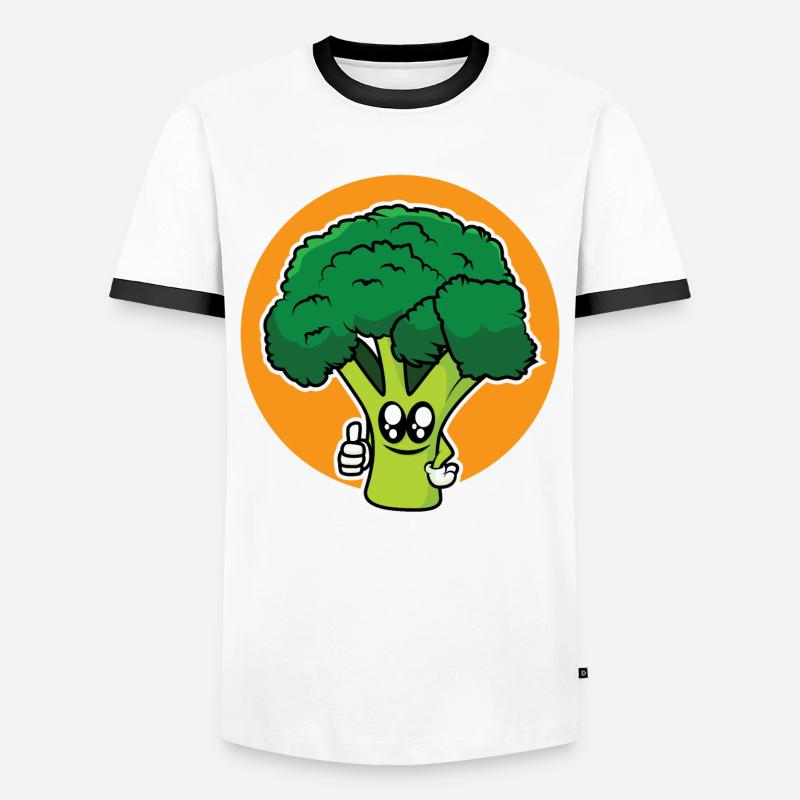 funny broccoli - design - Men's Ringer Shirt - white/black