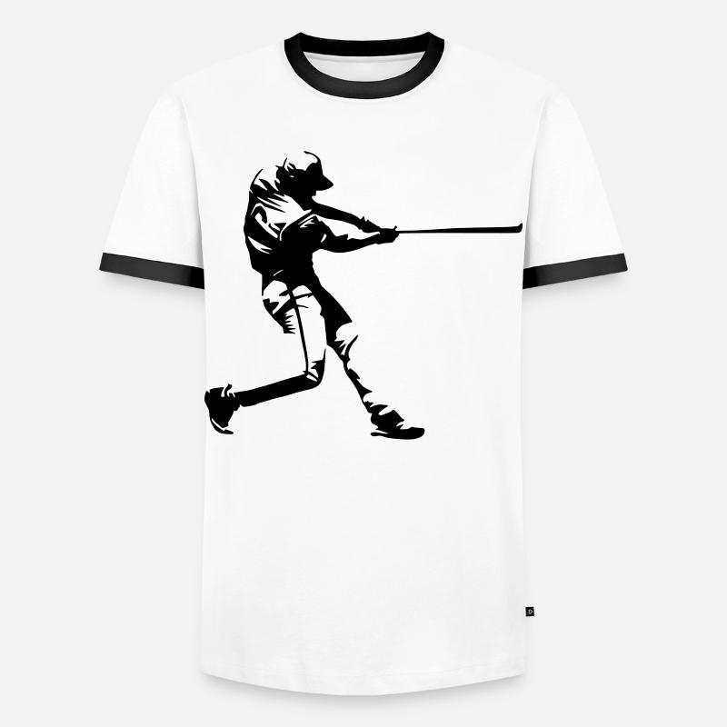 Conception de baseball - T-shirt contrasté Homme - blanc/noir