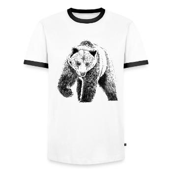 porter - T-shirt contrasté Homme - blanc/noir - Devant - AI Model Female 172 light (172cm) & AI Model Male 178 dark (178cm)