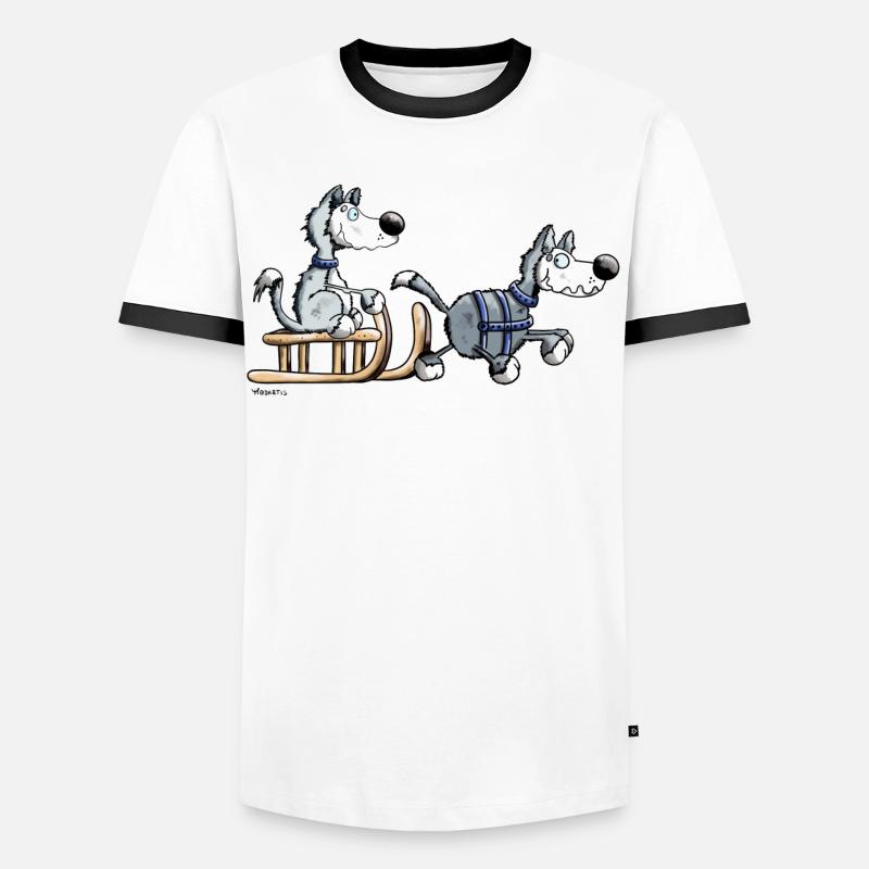 Funny Husky Team - Men's Ringer Shirt - white/black