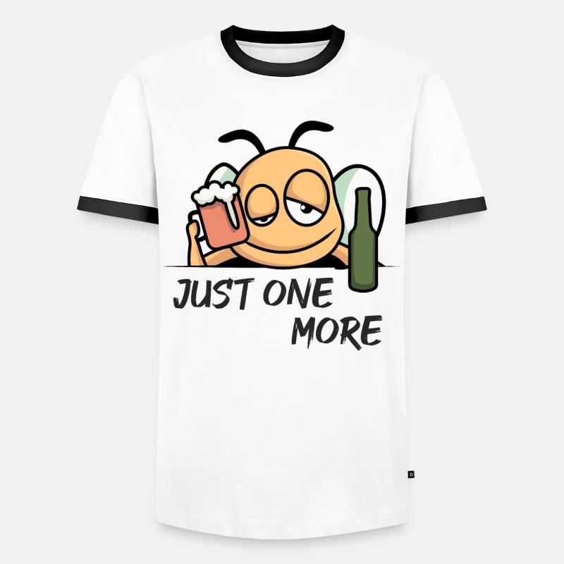 Just One More - Men's Ringer Shirt - white/black