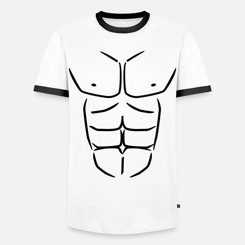Sixpack Six pack Abs - Männer Kontrast-T-Shirt - Weiß/Schwarz