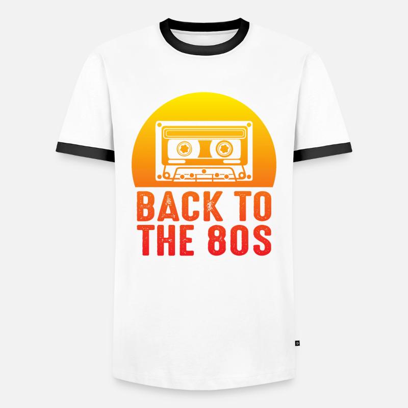 80s cassette - Men's Ringer Shirt - white/black