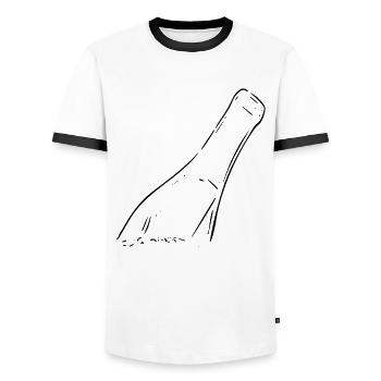 Message in a bottle - Men's Ringer Shirt - white/black - Front - AI Model Female 172 light (172cm) & AI Model Male 178 dark (178cm)