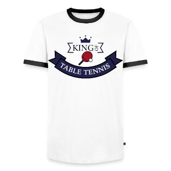 Cadeau drôle pour les joueurs de tennis de table - T-shirt contrasté Homme - blanc/noir - Devant - AI Model Female 172 light (172cm) & AI Model Male 178 dark (178cm)