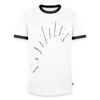Confettis sombres - T-shirt contrasté Homme - blanc/noir - Devant - AI Model Female 172 light (172cm) & AI Model Male 178 dark (178cm)