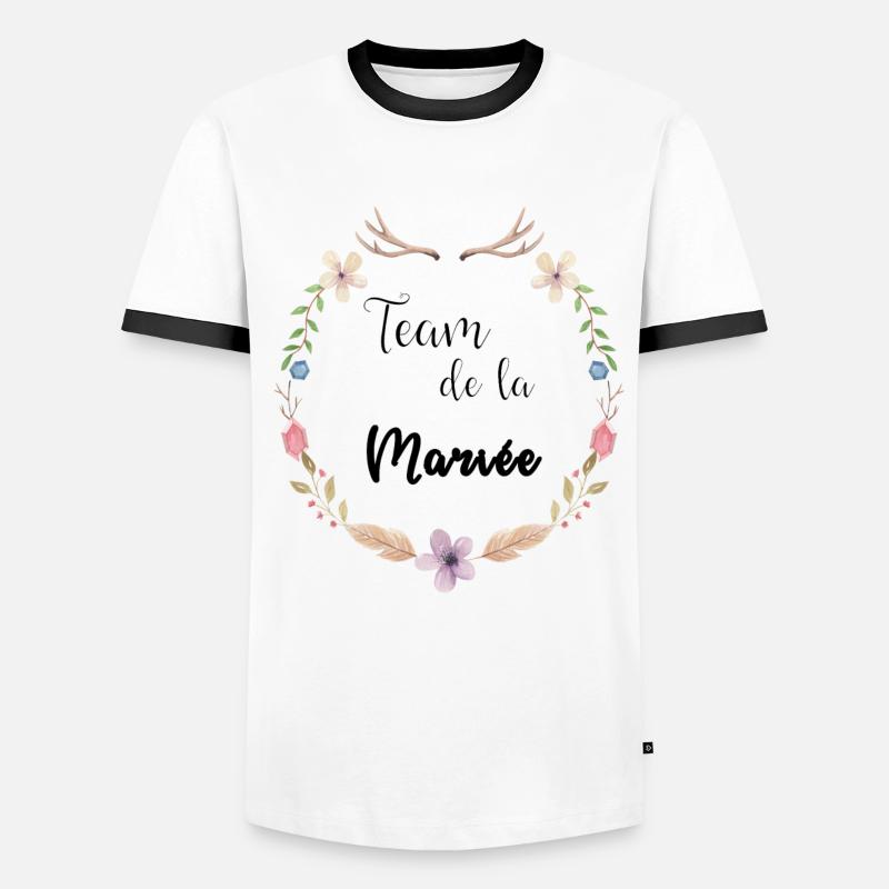 Boho Braut Mannschaft - Männer Kontrast-T-Shirt - Weiß/Schwarz