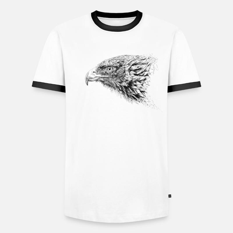 Adler - Männer Kontrast-T-Shirt - Weiß/Schwarz