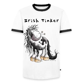 Cute Irish Tinker - Men's Ringer Shirt - white/black - Front - AI Model Female 172 light (172cm) & AI Model Male 178 dark (178cm)