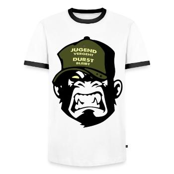 Spruch Jugend - Männer Kontrast-T-Shirt - Weiß/Schwarz - Vorne - AI Model Female 172 light (172cm) & AI Model Male 178 dark (178cm)