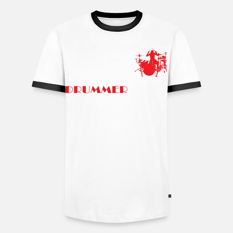 DRUMMER Evolution rot - T-shirt contrasté Homme - blanc/noir