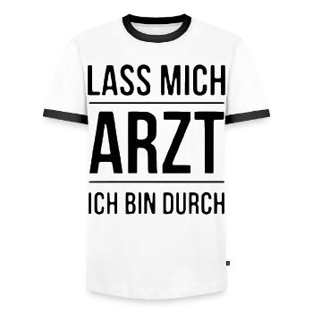 Lass mich Arzt - Männer Kontrast-T-Shirt - Weiß/Schwarz - Vorne - AI Model Female 172 light (172cm) & AI Model Male 178 dark (178cm)