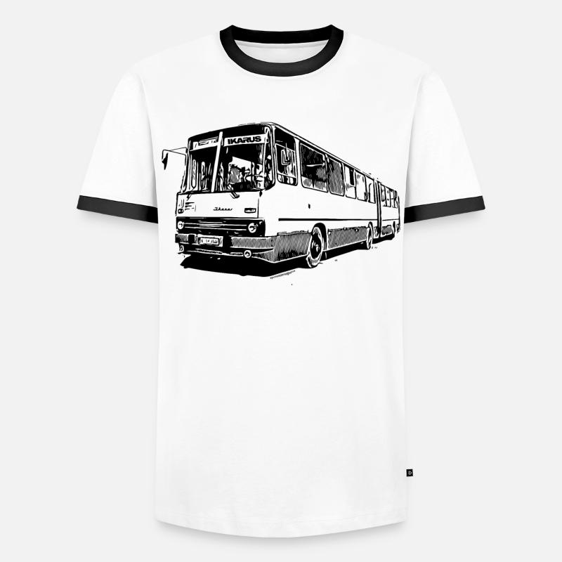 IKARUS 280 - Männer Kontrast-T-Shirt - Weiß/Schwarz