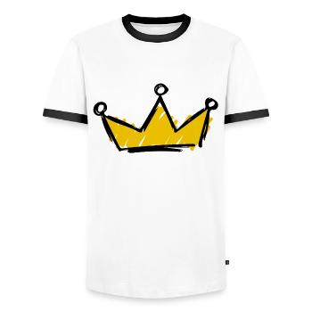 Krone - Männer Kontrast-T-Shirt - Weiß/Schwarz - Vorne - AI Model Female 172 light (172cm) & AI Model Male 178 dark (178cm)
