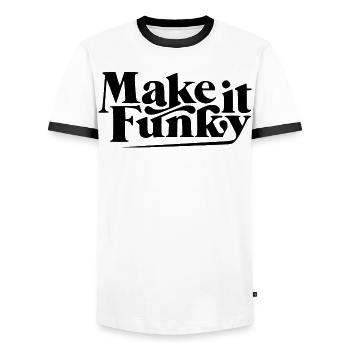 Mach es flippig - Männer Kontrast-T-Shirt - Weiß/Schwarz - Vorne - AI Model Female 172 light (172cm) & AI Model Male 178 dark (178cm)
