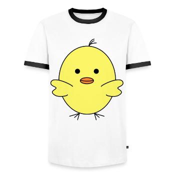 Gelbes Küken - Männer Kontrast-T-Shirt - Weiß/Schwarz - Vorne - AI Model Female 172 light (172cm) & AI Model Male 178 dark (178cm)