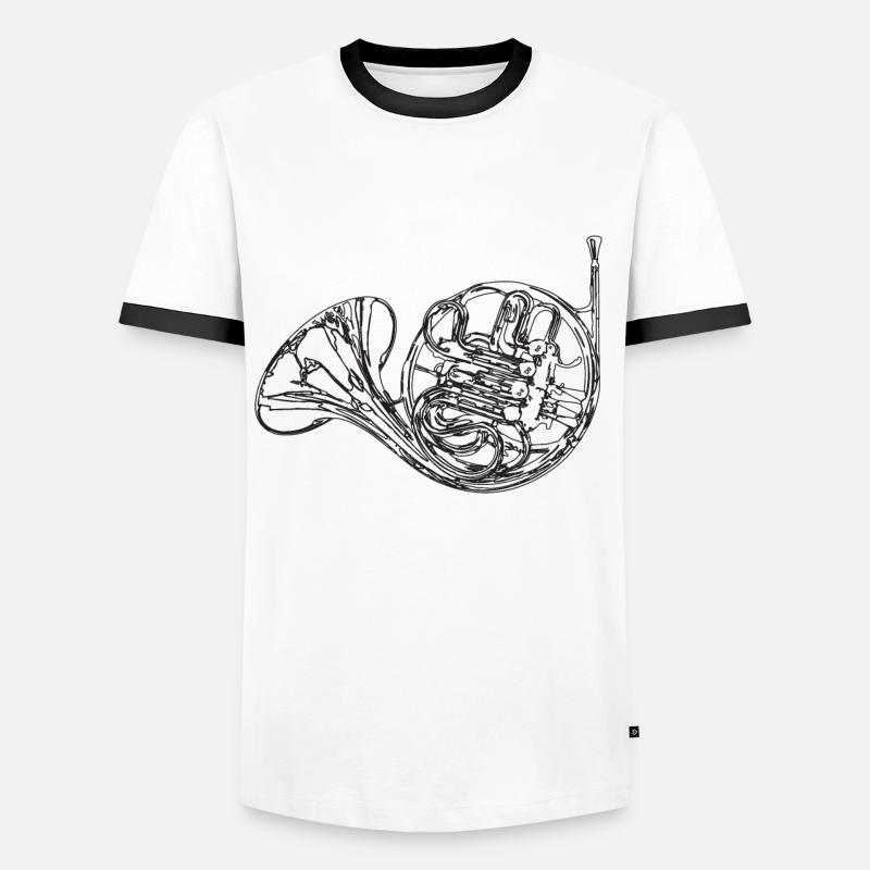 horn - Men's Ringer Shirt - white/black