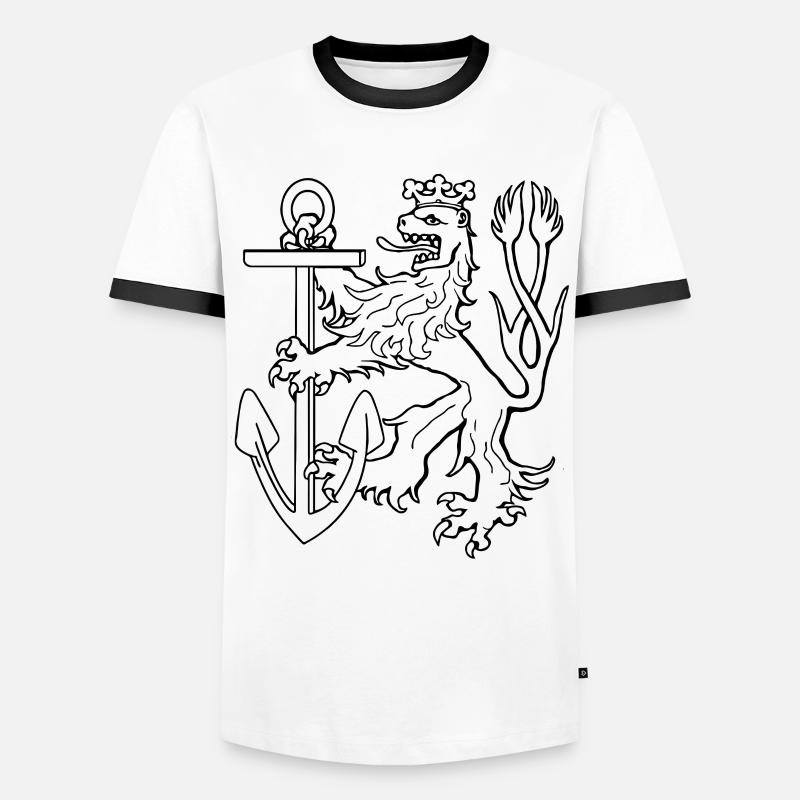 Düsseldorfer Löwe - Männer Kontrast-T-Shirt - Weiß/Schwarz