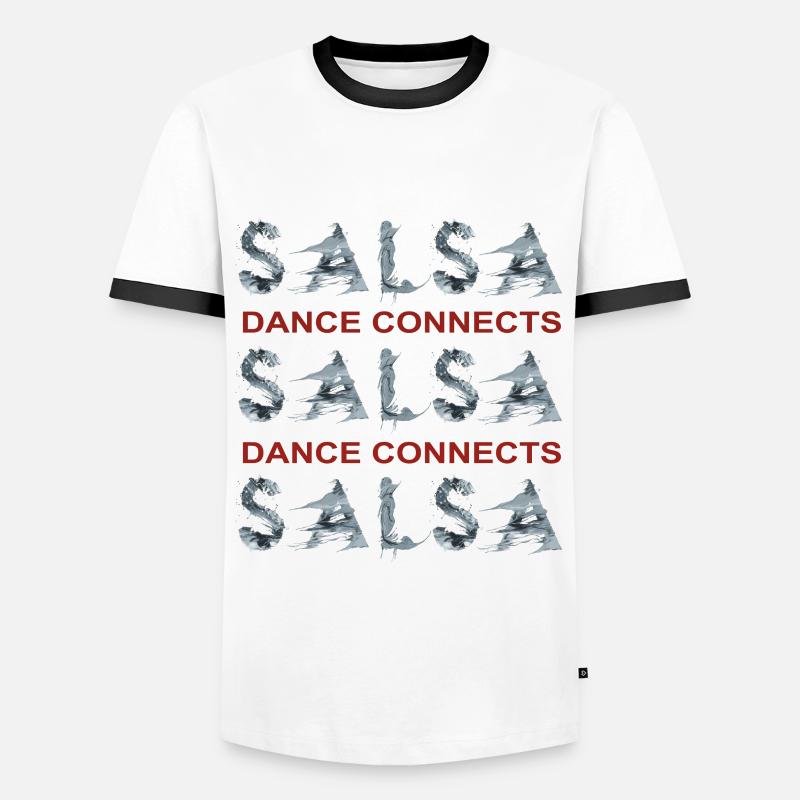 SALSA DESIGN ABSTRACT - Men's Ringer Shirt - white/black