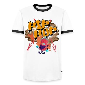 Graffiti Hip Hop - T-shirt contrasté Homme - blanc/noir - Devant - AI Model Female 172 light (172cm) & AI Model Male 178 dark (178cm)