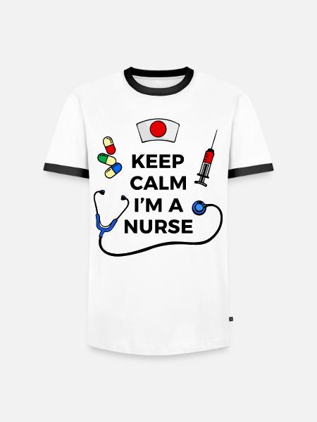 Infirmière infirmier infirmier - T-shirt contrasté Homme - blanc/noir