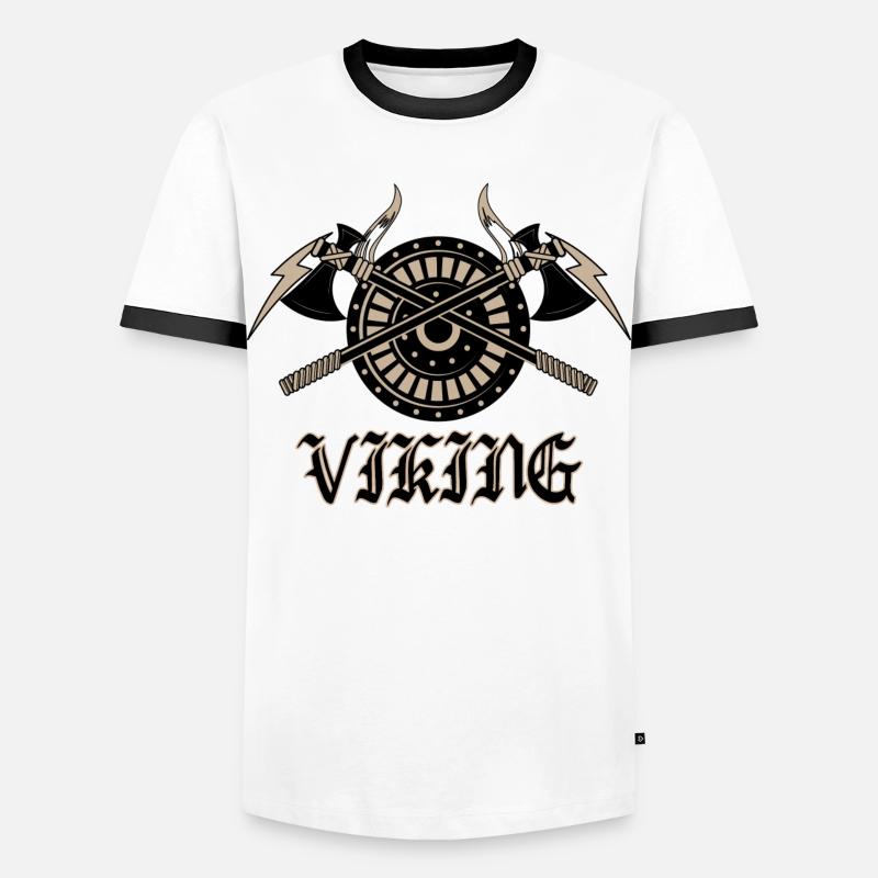 Wikinger - Männer Kontrast-T-Shirt - Weiß/Schwarz