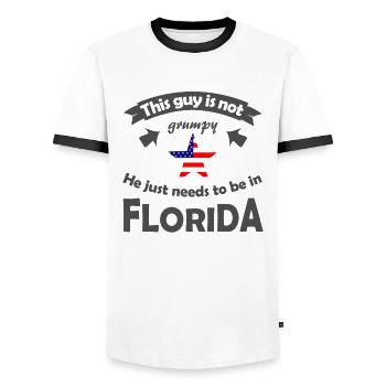 Floride USA - T-shirt contrasté Homme - blanc/noir - Devant - AI Model Female 172 light (172cm) & AI Model Male 178 dark (178cm)