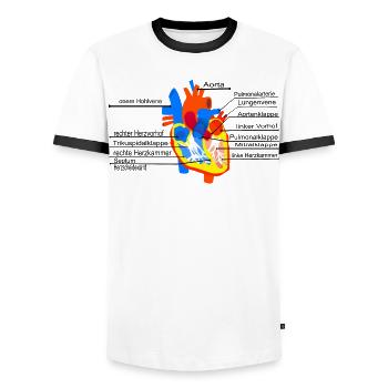 Anatomical Heart, Cor, - Men's Ringer Shirt - white/black - Front - AI Model Female 172 light (172cm) & AI Model Male 178 dark (178cm)