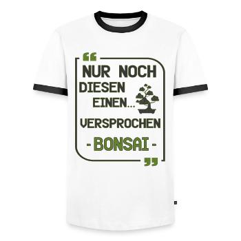 Nur noch diesen einen Bonsai lustig Geschenk - Männer Kontrast-T-Shirt - Weiß/Schwarz - Vorne - AI Model Female 172 light (172cm) & AI Model Male 178 dark (178cm)