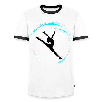 rhythmic gymnastics - Men's Ringer Shirt - white/black - Front - AI Model Female 172 light (172cm) & AI Model Male 178 dark (178cm)