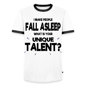 Anesthesia anesthesiologist superpowers gift funny - Men's Ringer Shirt - white/black - Front - AI Model Female 172 light (172cm) & AI Model Male 178 dark (178cm)