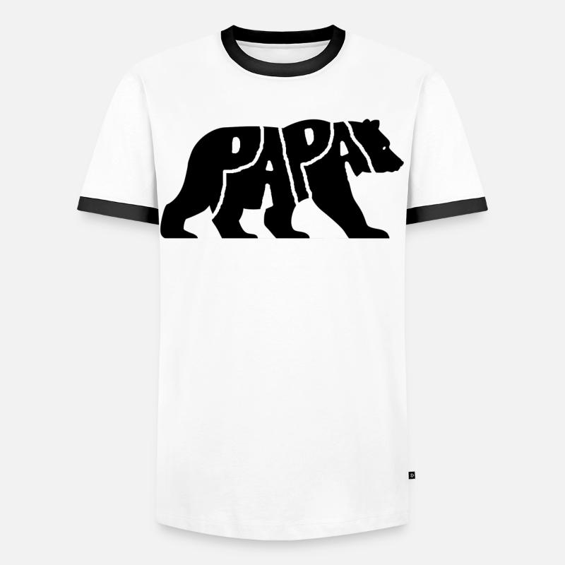 Daddy Bear - Men's Ringer Shirt - white/black