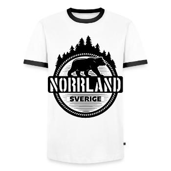 Bär Norrland Sverige - T-shirt contrasté Homme - blanc/noir - Devant - AI Model Female 172 light (172cm) & AI Model Male 178 dark (178cm)