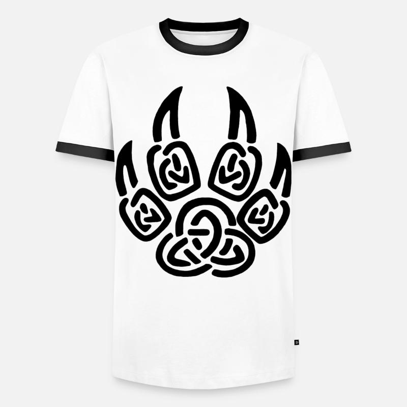 Black viking wolf claws - Men's Ringer Shirt - white/black
