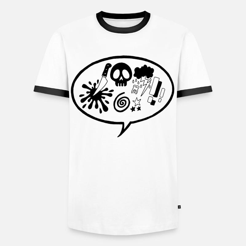 Comic Book (Black) - Men's Ringer Shirt - white/black