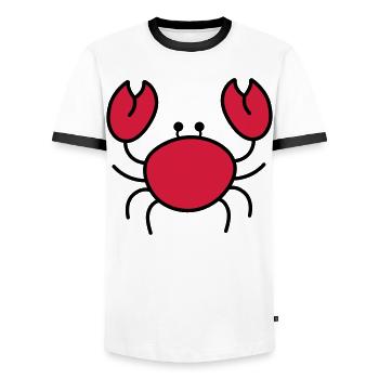 cancer - T-shirt contrasté Homme - blanc/noir - Devant - AI Model Female 172 light (172cm) & AI Model Male 178 dark (178cm)