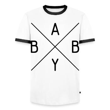 bébé - T-shirt contrasté Homme - blanc/noir - Devant - AI Model Female 172 light (172cm) & AI Model Male 178 dark (178cm)